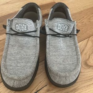 Hey Dude Men's Black and Gray Slip-On Loafers